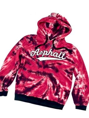 Asphalt Red & Black Tie-Dye Hoodie